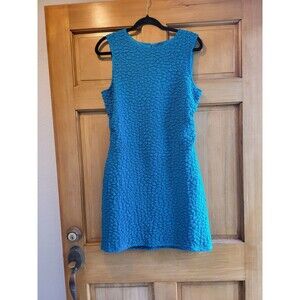 Anthropologie Textured Mini Shift Dress Turquoise Size Large